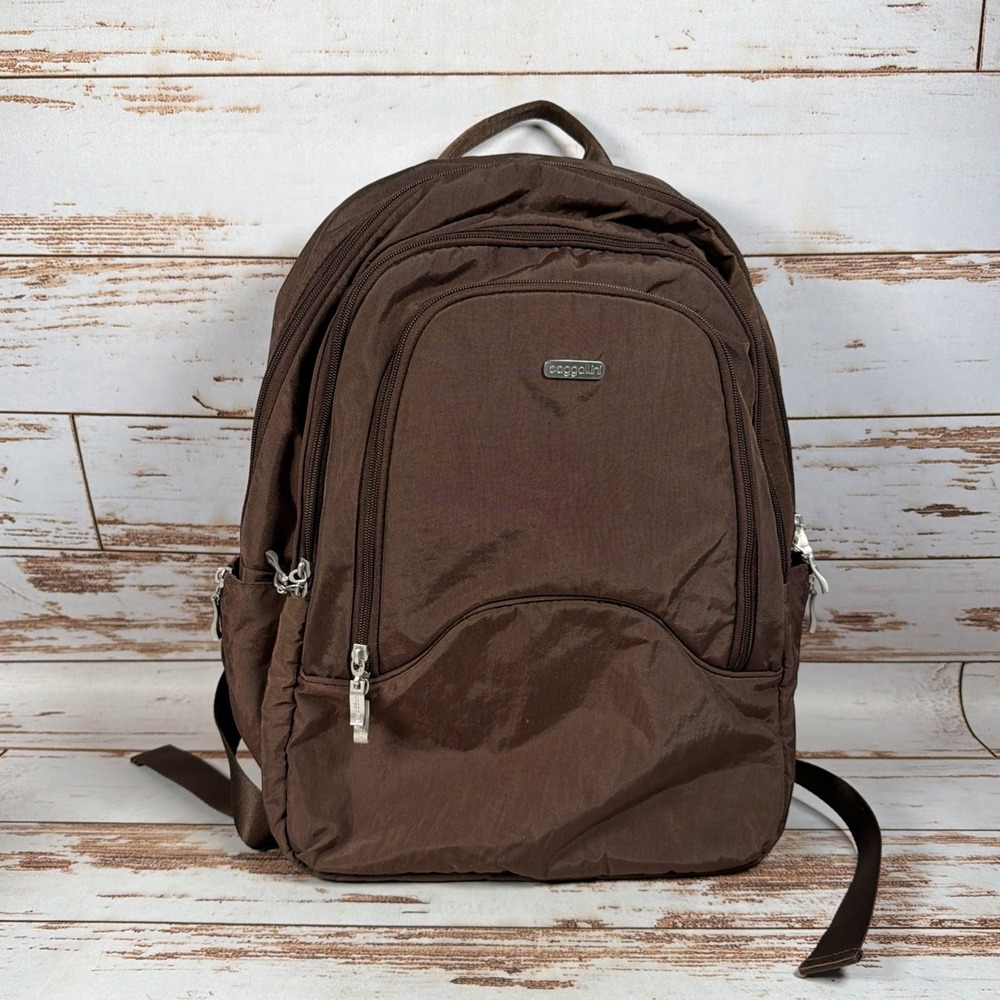 Baggallini Brown Convertible Backpack Shoulder Crossbody Travel Bag Pockets